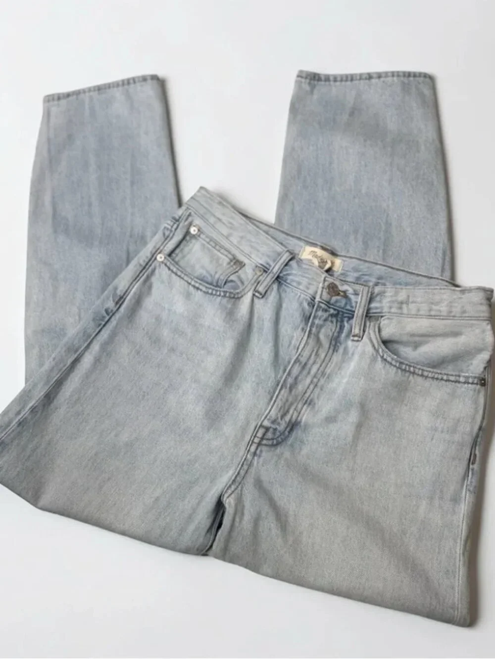 Madewell The Dadjean in light Blue Wash: Ripped Edition Sz 27 - Picture 4 of 10